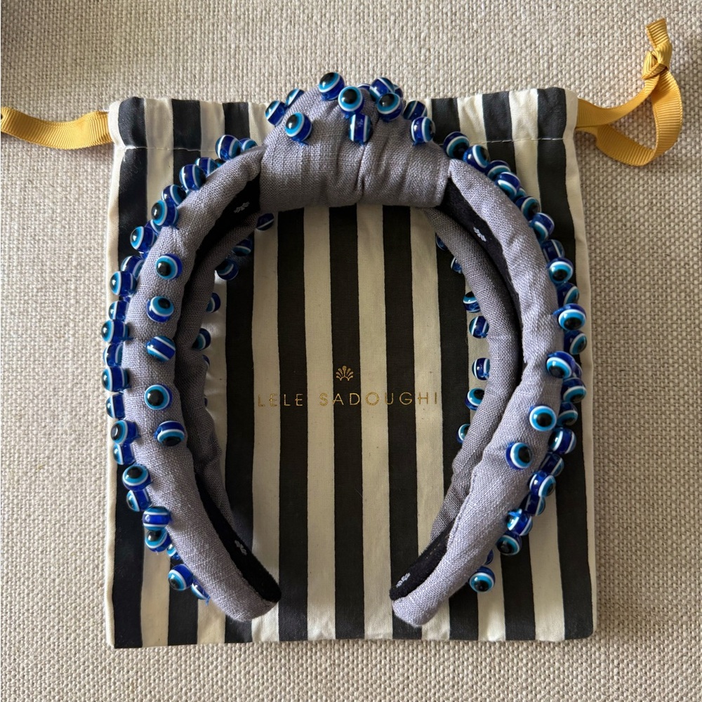 Lele Sadoughi Evil Eye Knit Knotted Headband - Picture 2 of 4